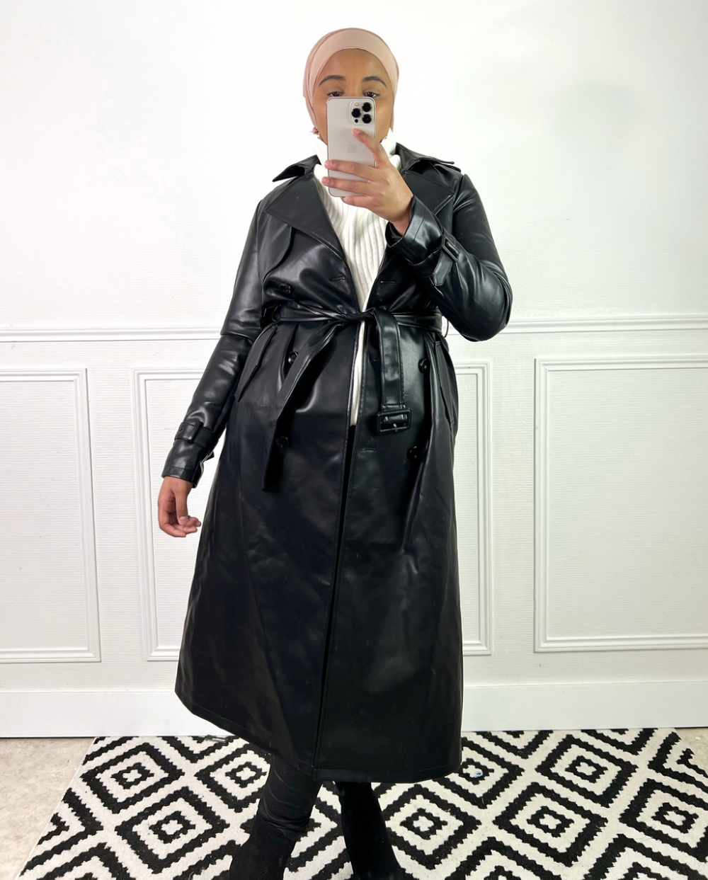 TRENCH CUIR Noir