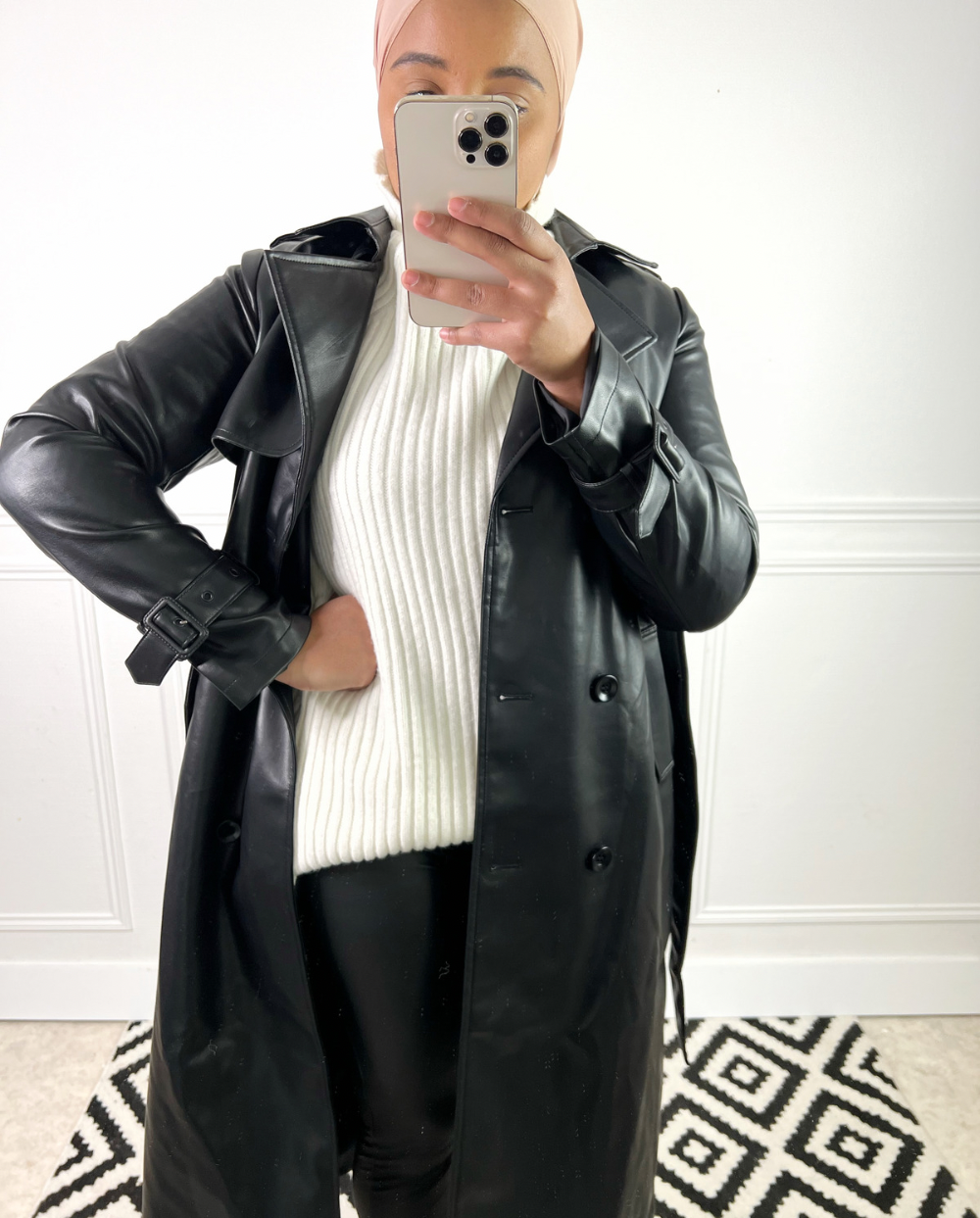 TRENCH CUIR Noir